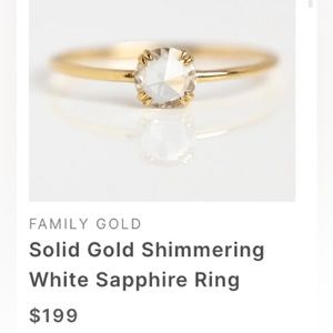 Solid Gold White Sapphire Ring 5